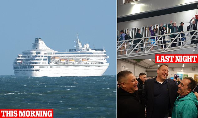 Belfast ship RETURNS to port! 'Cursed' cruise ship stranded for four months turns back