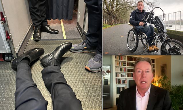 Disabled BBC journalist is forced to crawl from the toilet to his seat after Polish