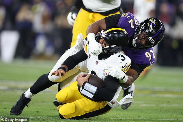 Wilson was sacked four time as the Baltimore Ravens sunk the Steelers in the Wild Card round