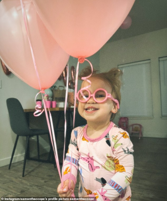 One snap showed Dylan rocking pink glasses and playing with balloons