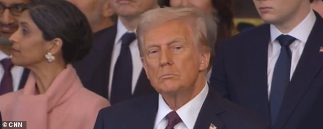 Trump looked stony faced as his inauguration started with a huge gaffe