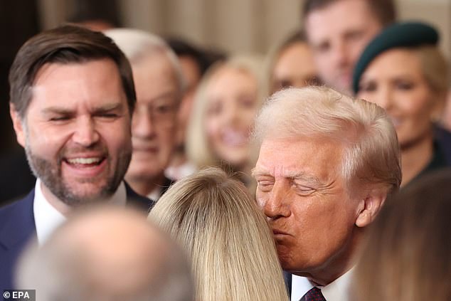 Trump planted a kiss on Underwood after her performance