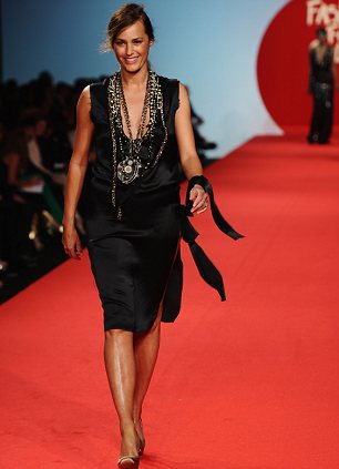 Contemporary: Supermodel Yasmin Le Bon took to the catwalk to show her support