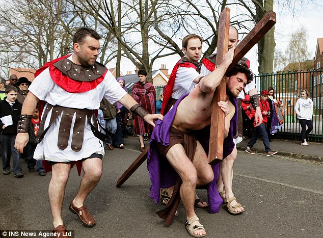 Oxford City Council banned the re-enactment of the crucifixion of Jesus Christ (shown here from its last performance in 2012) wrongly believing the play was a sex show and could cause 'grave offence'