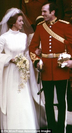 In the limelight: Princess Anne and Mark Phillips at their 1973 wedding