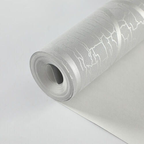 3D Silver Grey Wave Stripes Wallpaper Rolls Embossed Textured,Feature ... image.