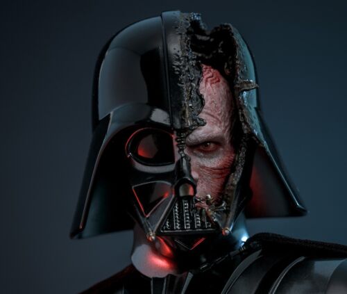 1/6 Darth Vader Battle Damaged Helmet Head Sculpt Figure Hot Toys HT ...