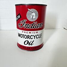 Rare Antique Indian Motorcycle Gas & Oil Advertising Can Tin Litho Quart