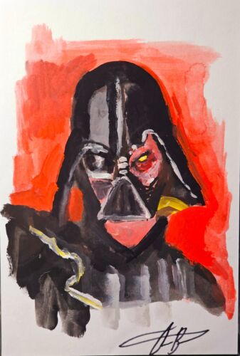 Cracked mask Darth Vader water color by Aaron Bartling on comic size ...