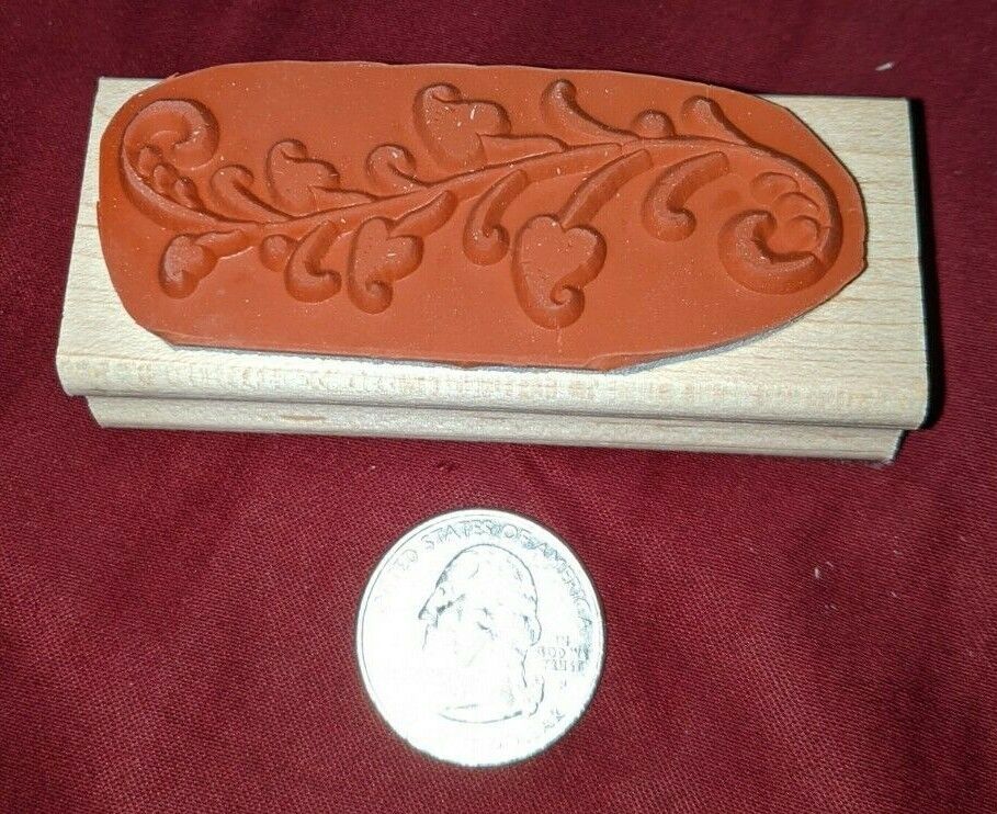 Stampin' Up Etruscan SCROLL BRANCH Wood Mounted Rubber Stamp LEAVES ...