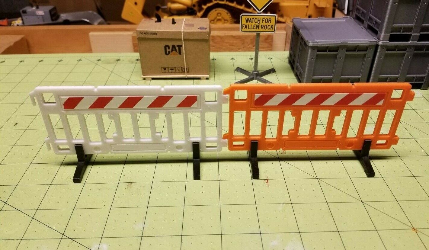 Miniature Construction Barrier Set of (2) at 1:14 Scale for Sites or ...