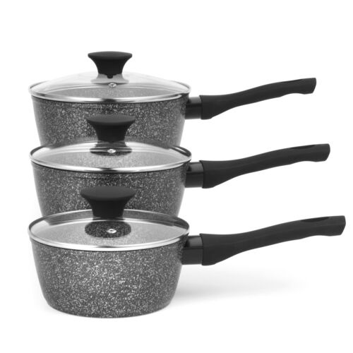 Salter Saucepan Set 3 Piece Non-Stick Megastone Aluminium 16/18/20 cm (Open Box)