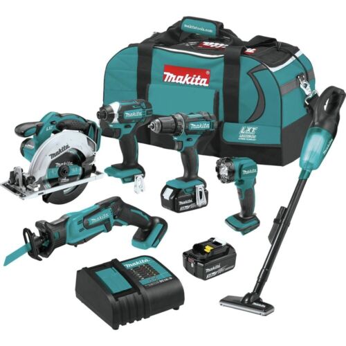 Makita XT614SX1-R 18V LXT Cordless 6‑Tool Combo Kit (3 Ah) Certified Refurbished