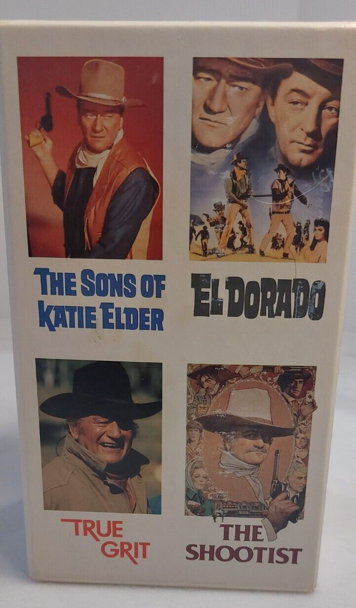 Best of John Wayne VHS 4 Pack True Grit, El Dorado, The Shootist, Katie ...