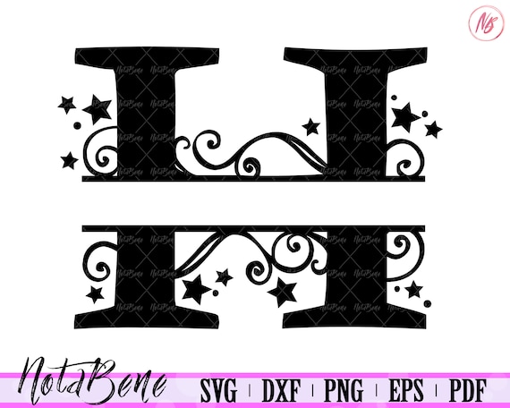 Download H Split Monogram Svg Split Letter H Svg Divided Initial H Svg Etsy