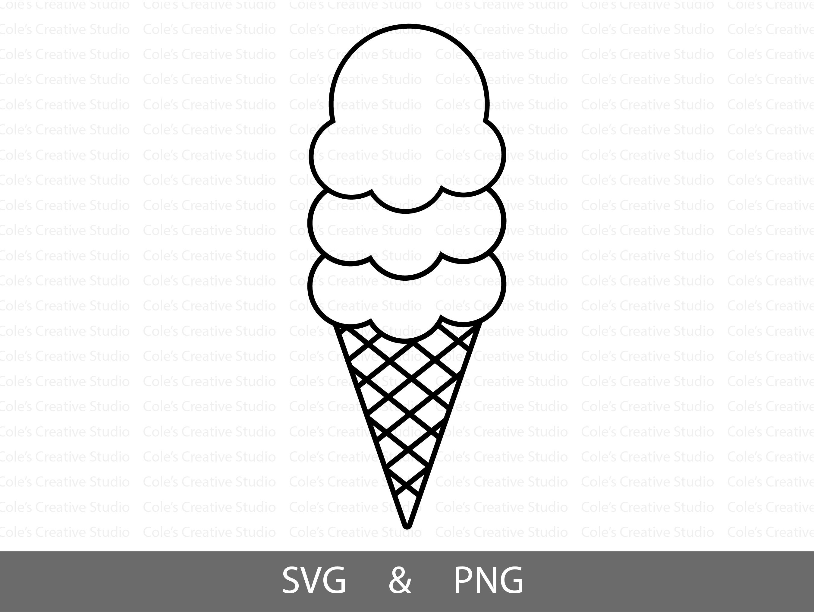 Ice Cream Outline Clipart Image