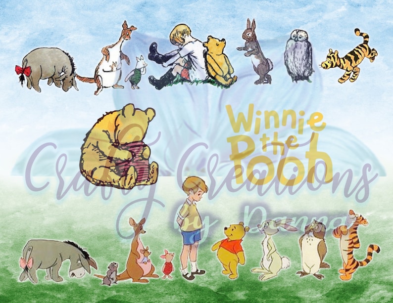 Evolution of Winnie the Pooh Tumbler Wrap PNG - Etsy