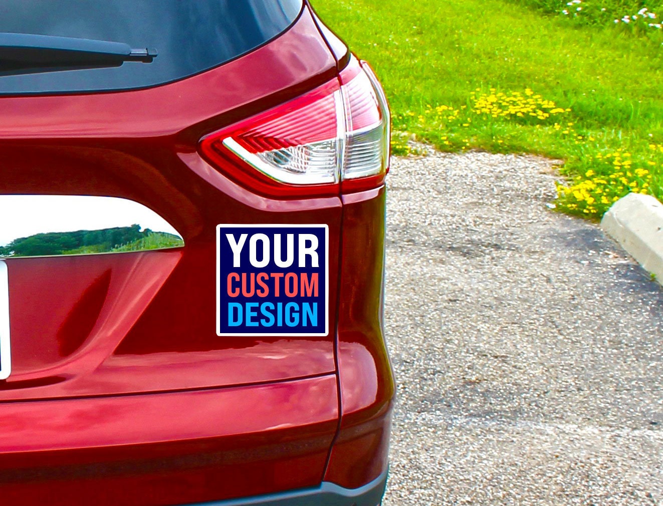 Custom car magnet with text color and image of your choice | Etsy