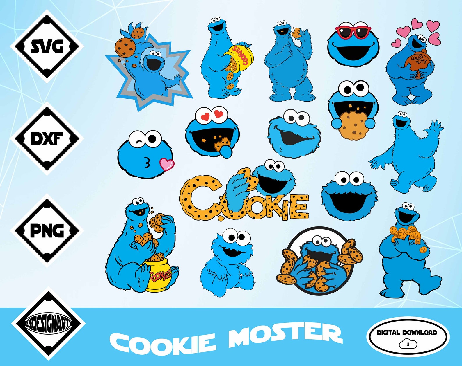 Sesame Street Monster Crew Svg Sesame Street Svg Cookie Monster Svg ...