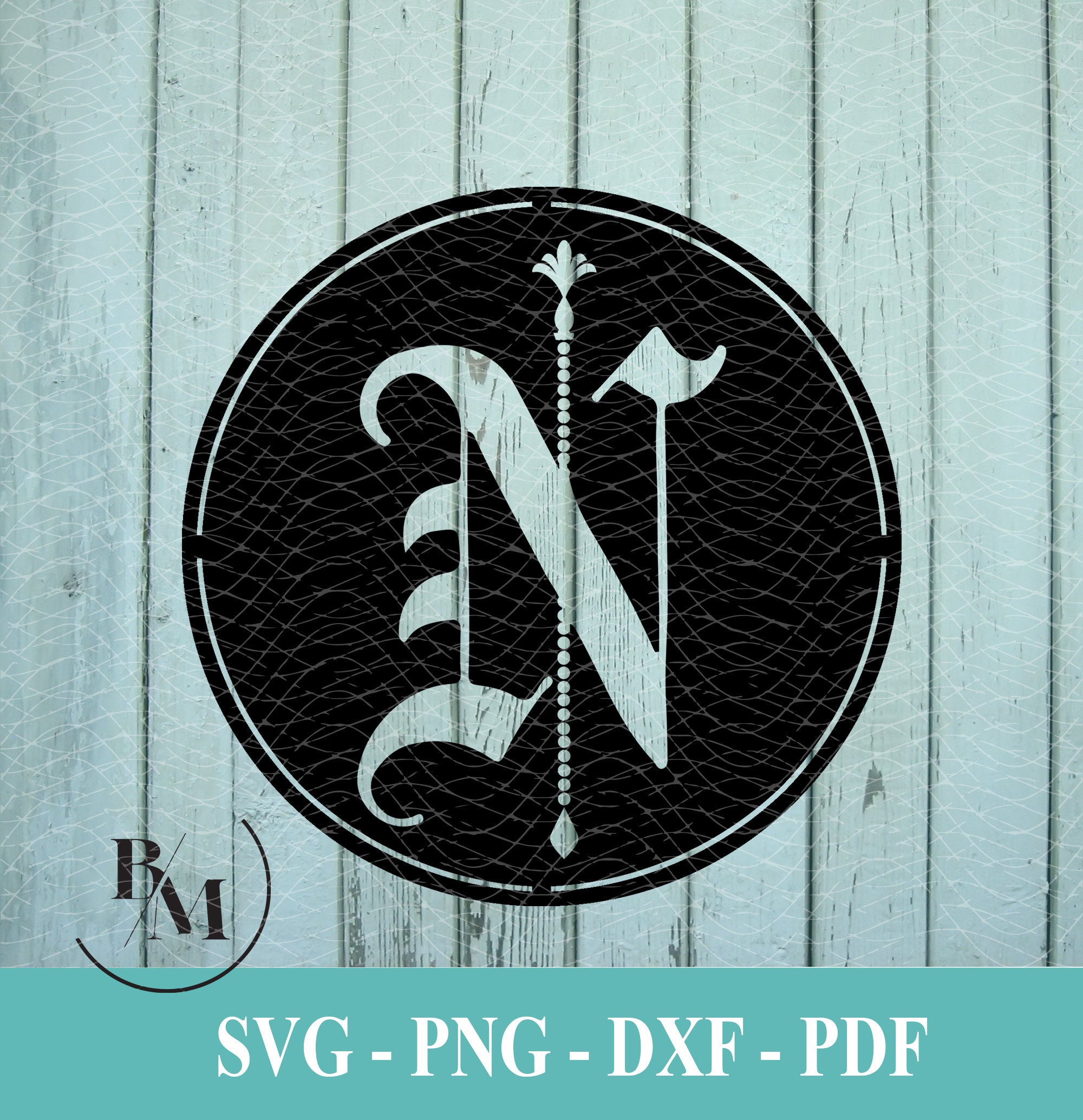 Download N-Monogram Letter svg png pdf dxf Downloadable File | Etsy