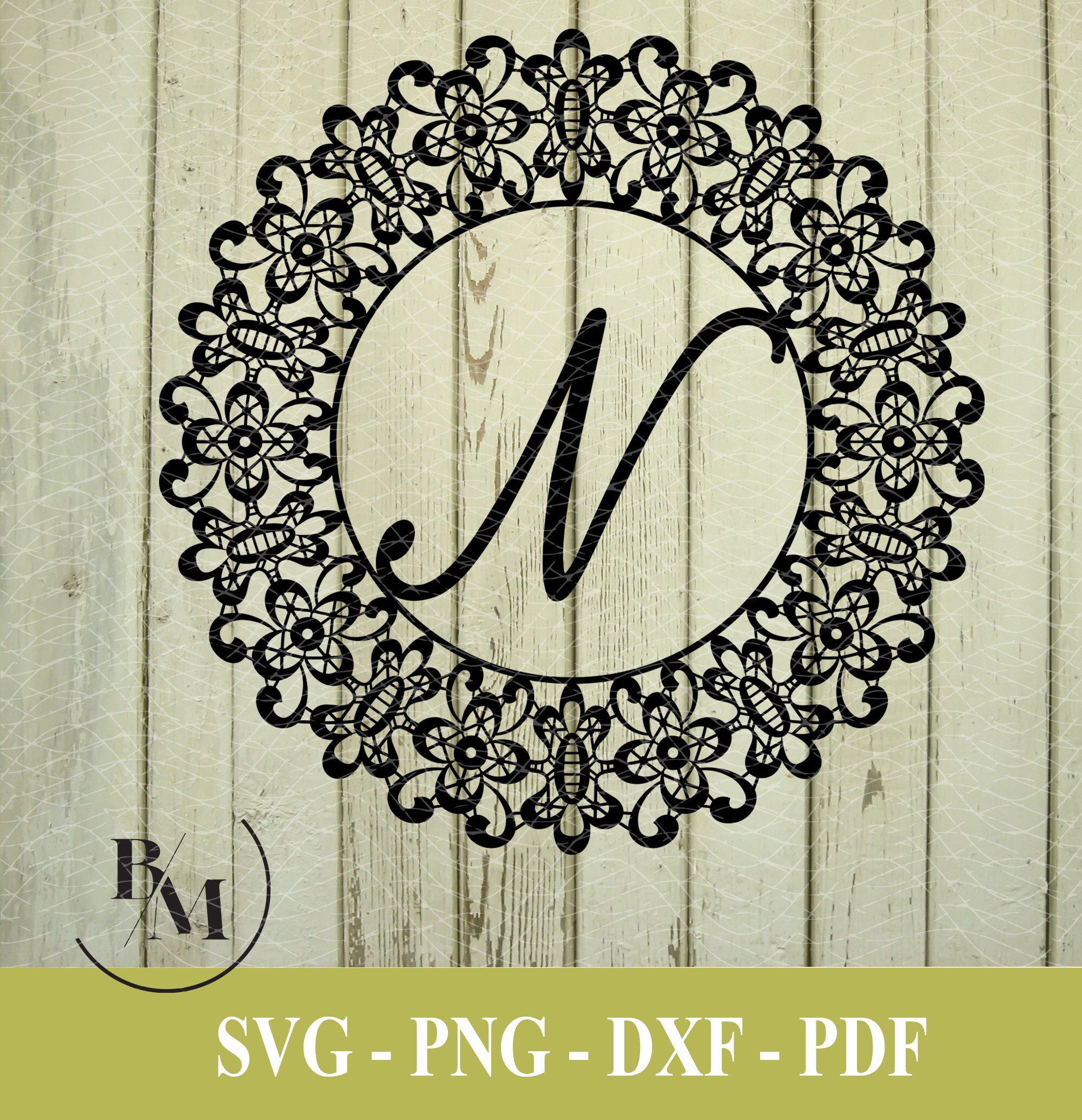 Download N-Monogram Letter svg png pdf dxf Downloadable File | Etsy