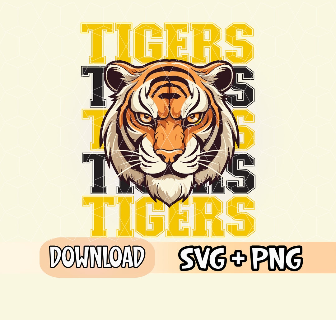 Tigers SVG PNG, Tigers Face Svg, Stacked Tigers Svg, Tigers Mascot Svg ...