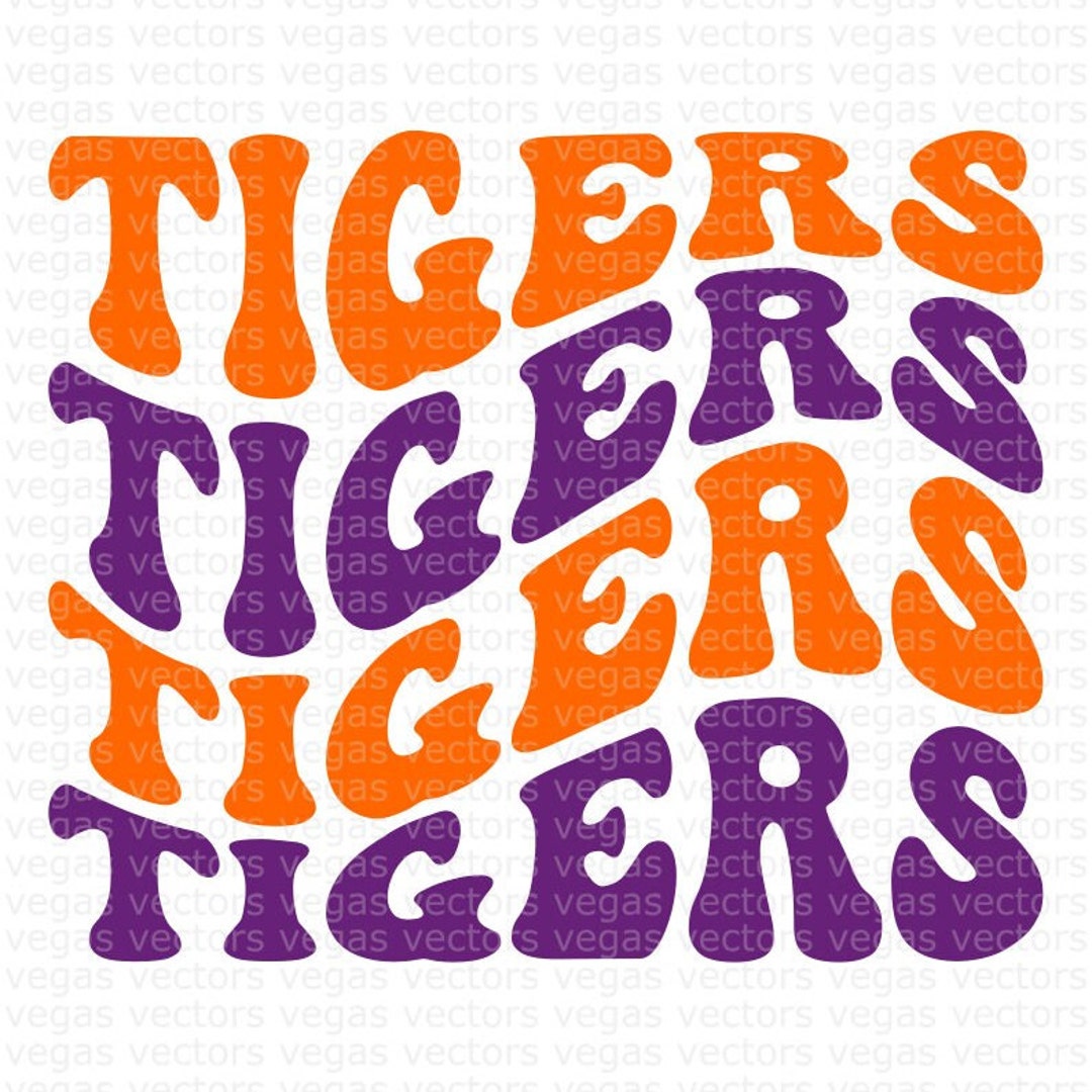 Tigers SVG Tigers Wavy SVG Tigers Mascot PNG Digital - Etsy