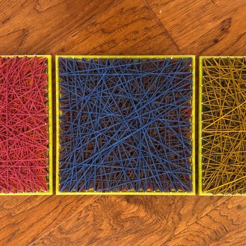 String Art - Set Of 3 - 12”X12” Canvas Frames - Agrohort.Ipb.Ac.Id