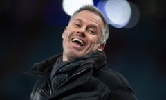 Jamie Carragher looks on before a December game between Aston Villa and Sheffield United.