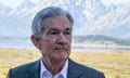 Federal Reserve chairman Jerome Powell takes a break outside of Jackson Lake Lodge during the Jackson Hole Economic Symposium in 2023.