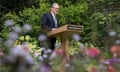 Keir Starmer gives a speech in the rose garden at 10 Downing Street on 27 August.