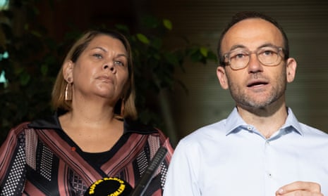 Greens leader Adam Bandt (right) and senator Dorinda Cox