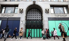 People walk past the former Topshop store on Oxford Street