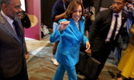 Harris arrives for the global Black economic forum at the culture festival