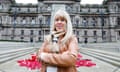 Campaigner Frances Stojilkovic outside City Chambers in Glasgow. Photograph: Katherine Anne Rose/The Observer