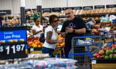 Shoppers in the produce section at a Walmart Superstore in Secaucus, New Jersey.