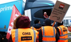 Amazon workers strike over pay at a fulfilment centre in Coventry, UK.