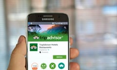 MONTREAL, CANADA - MAY 23, 2016 : TripAdvisor application on Samsung s7 phone screen. TripAdvisor, Inc. is an American travel website company providin<br>KTAGDF MONTREAL, CANADA - MAY 23, 2016 : TripAdvisor application on Samsung s7 phone screen. TripAdvisor, Inc. is an American travel website company providin