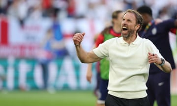 Gareth Southgate punches the air in delight after a flawless shootout from England saw them progress to the semifinals of Euro 2024.