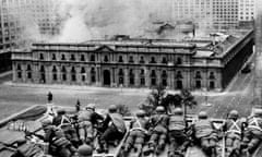 black and white archive picture of soldiers above a palace