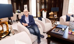 John Caudwell pictured in his office at his Mayfair mansion.