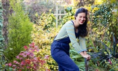 Frances Tophill in garden.