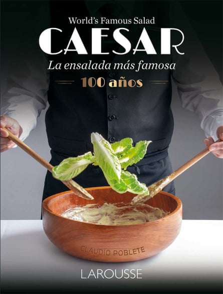 cover of a book showing someone making a caesar salad