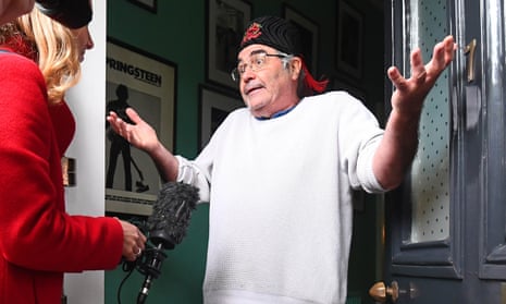 Danny Baker at his home in London after his sacking. 