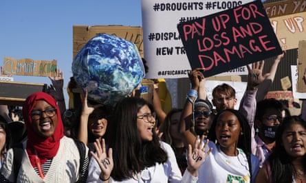 Activists at a climate strike on Friday