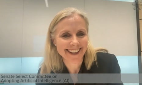 Chatbot interrupts Google executive during Australian Senate hearing on AI – video