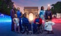 Paralympics Paris 2024 presenters, from left: Ed Jackson, Ellie Simmonds, Rose Ayling-Ellis, Ade Adepitan, Tanni Grey-Thompson, Vick Hope, Fats Timbo and Adam Hills. 