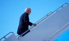 Joe Biden boards Air Force One to depart at Dane County Regional Airport in Madison, Wisconsin.