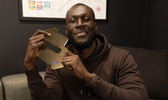 Perfect hat-trick … Stormzy with his No 1 trophy for third album This Is What I Mean.