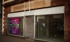 A shuttered high street store in Stafford.